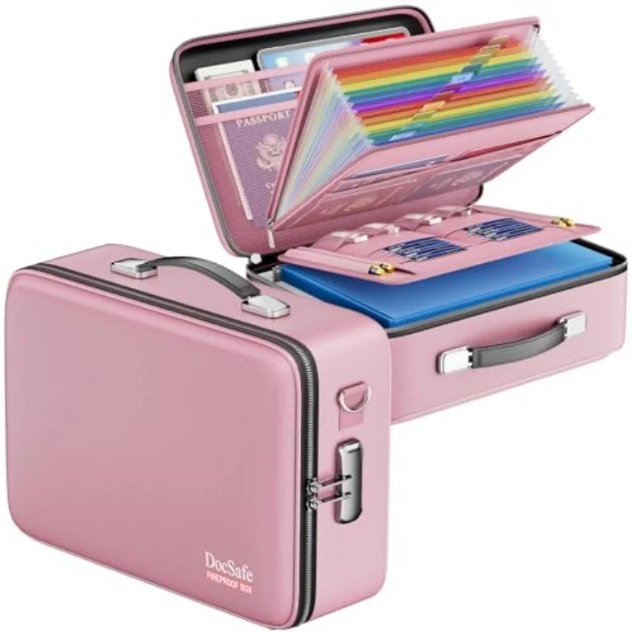 

Огнестойкий ящик для документов с замком, жесткий органайзер для файлов с папками-гармошками, огнестойкий водонепроницаемый сейф для дома