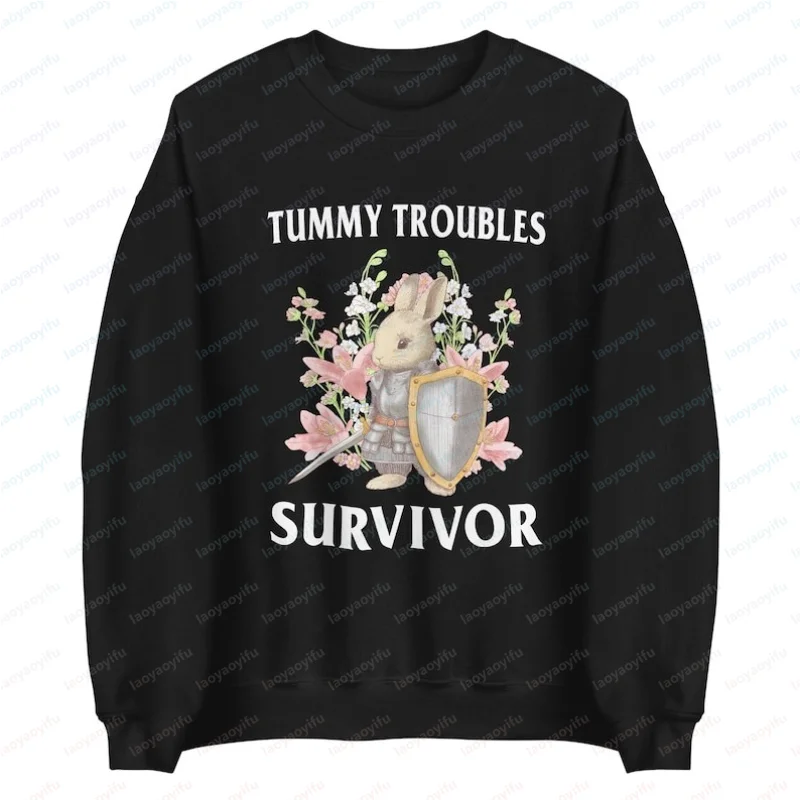 

Свитшот унисекс Tummy Troubles Survivor с забавным принтом «Кролик-солдат» в стиле ретро, с рисунком в стиле тяжелой промышленности, повседневный, с круглым вырезом горловины