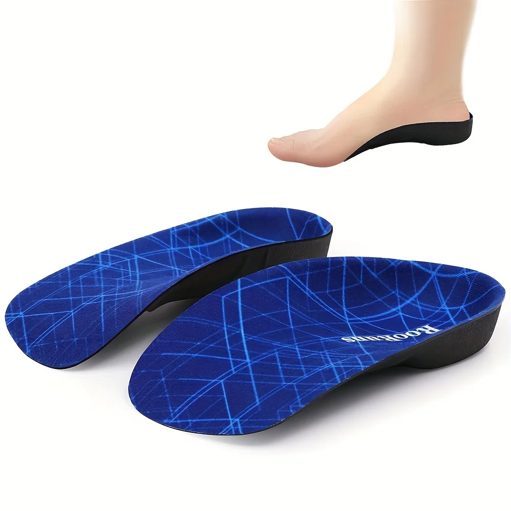 3/4-Längen Orthopädische Einlegesohlen, Tiefe U-förmige Fersenkappe Orthopädische Einlagen zur Fußschmerzlinderung, Atmungsaktive EVA-Einlegesohlen für Alle Schuhe