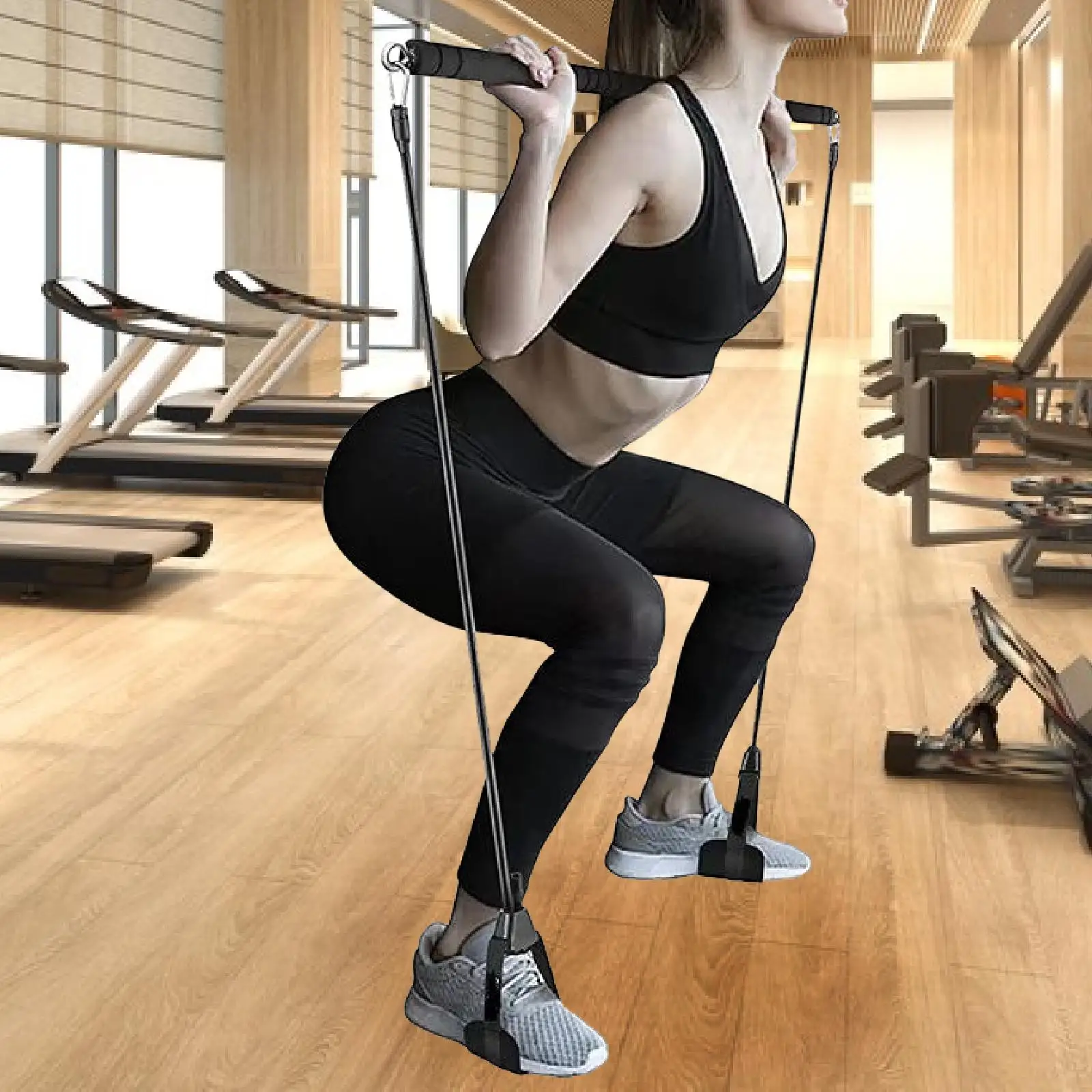 

Resistance Band Bar Only Fitness Bar 3 Parts Portable Workout Bar for Exercise Pilates Bar for Training Weightlifting Triceps