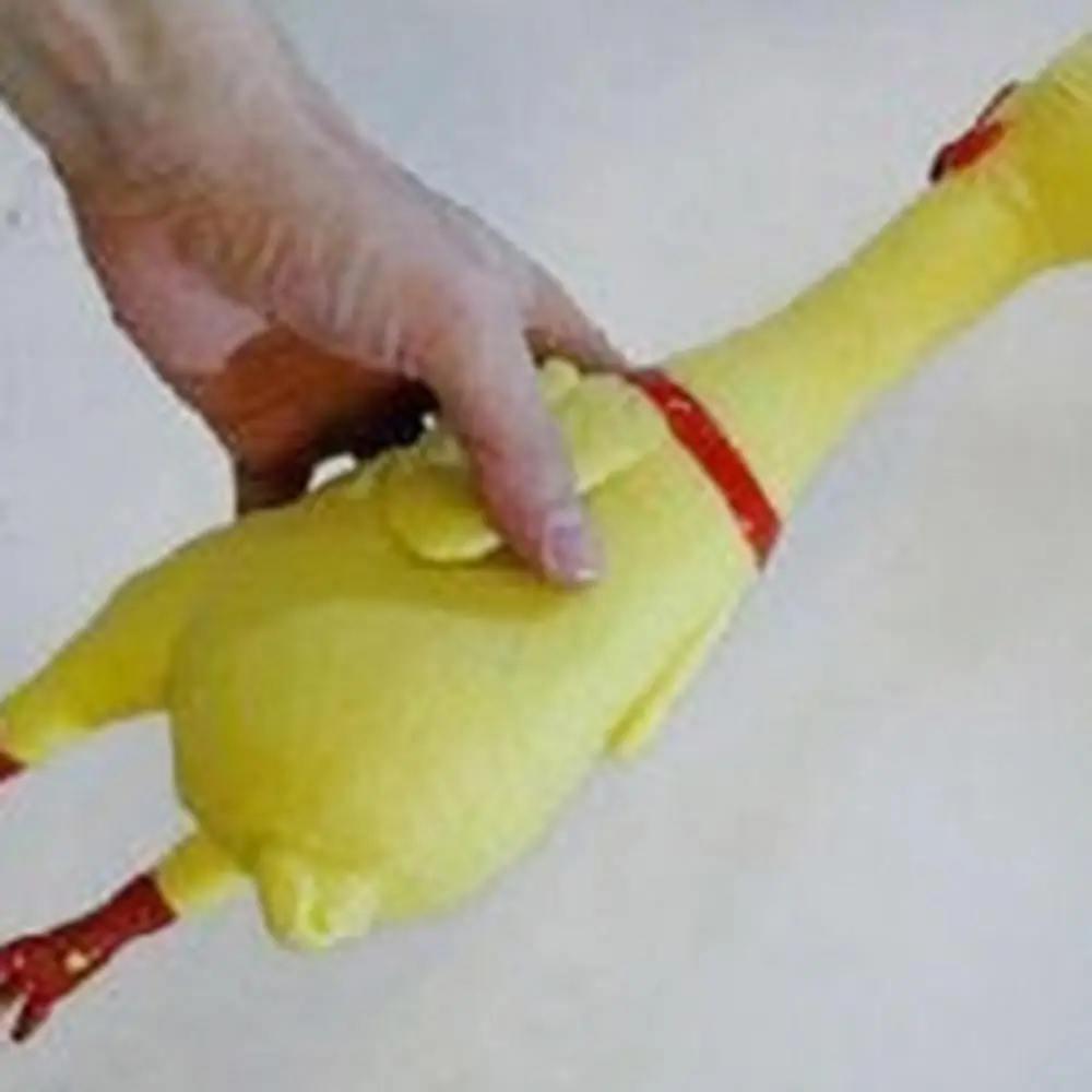 Yellow Rubber Squeak Chicken Pet Dog Squeak Toy Screaming Chicken Squeeze Dog Chew Toy Screaming Rubber Chicken Creative Dog Toy