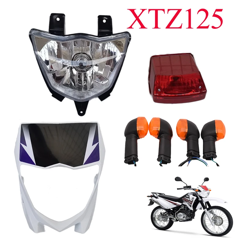 Motorcycle Head Light/ Rear Brake Stop Lamp/Turning Light for Yamaha XTZ125 For JianShe JYM125-9 Blue/White Front Plastic Cover