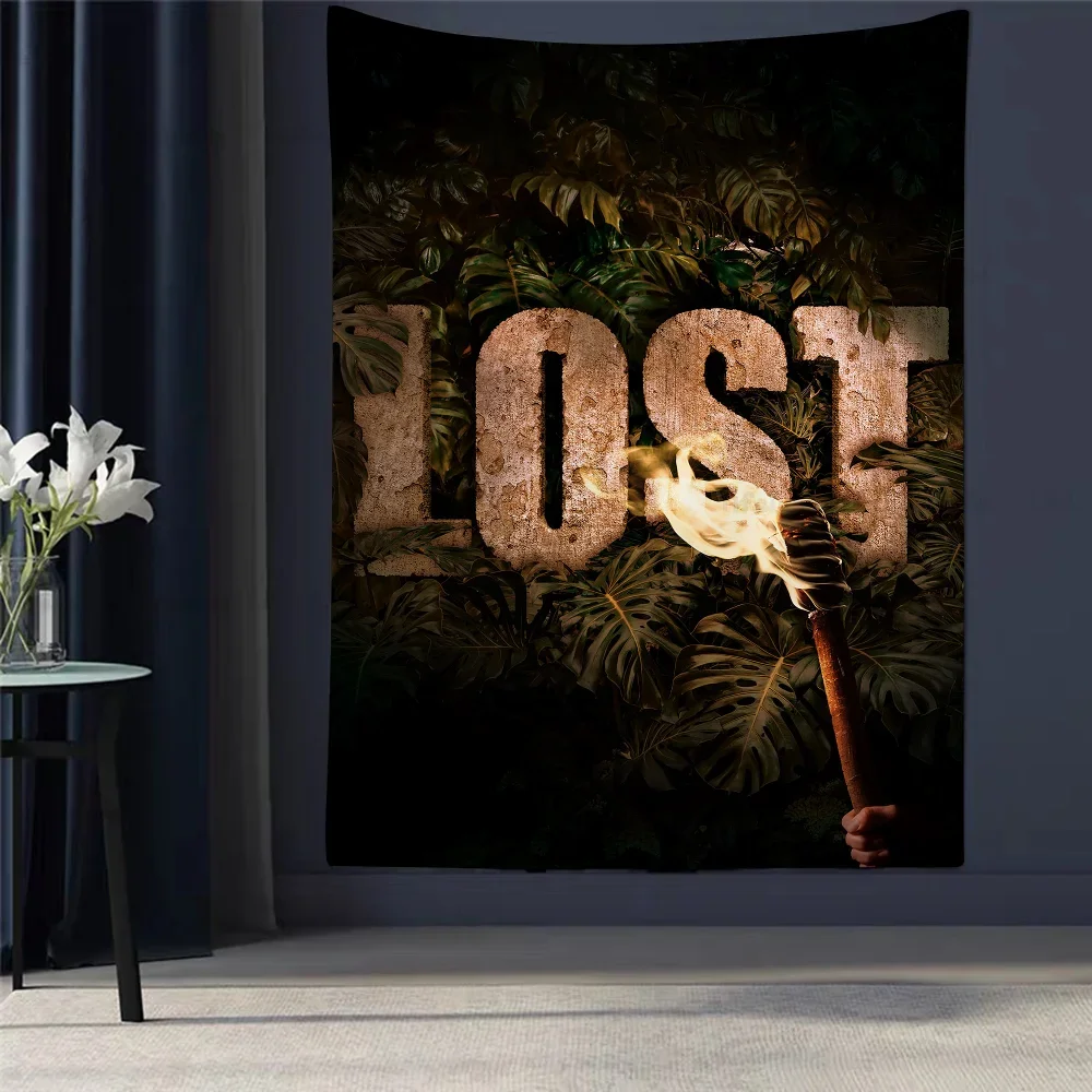 Klassiker TV-Serie Lost Anime Tapisserie Hippie Blume Wandteppiche Wohnheim Dekor Wandbehang Home Decor