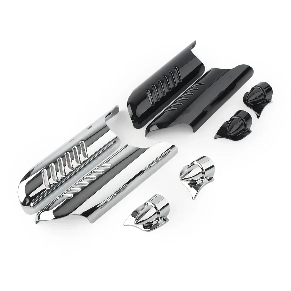 

For Harley Touring Street Electra Tri Glide Road King 00-13 Motorcycle Chrome Front Lower Fork Leg Cover Guard Deflector Shield