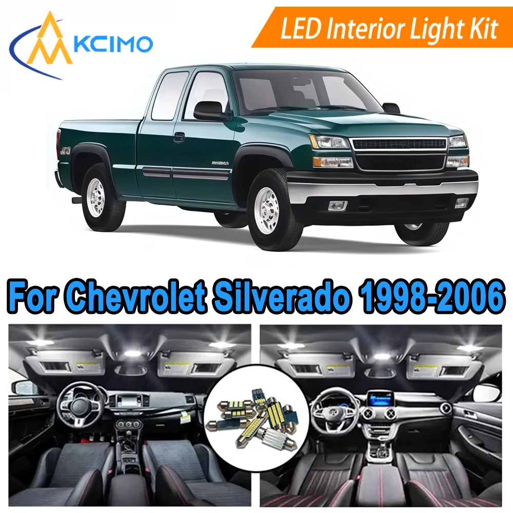 

LED Interior Light Replacement For Chevrolet Silverado 1500 2500 3500 (1998-2006) Interior Light Dome Map Bulb Kit