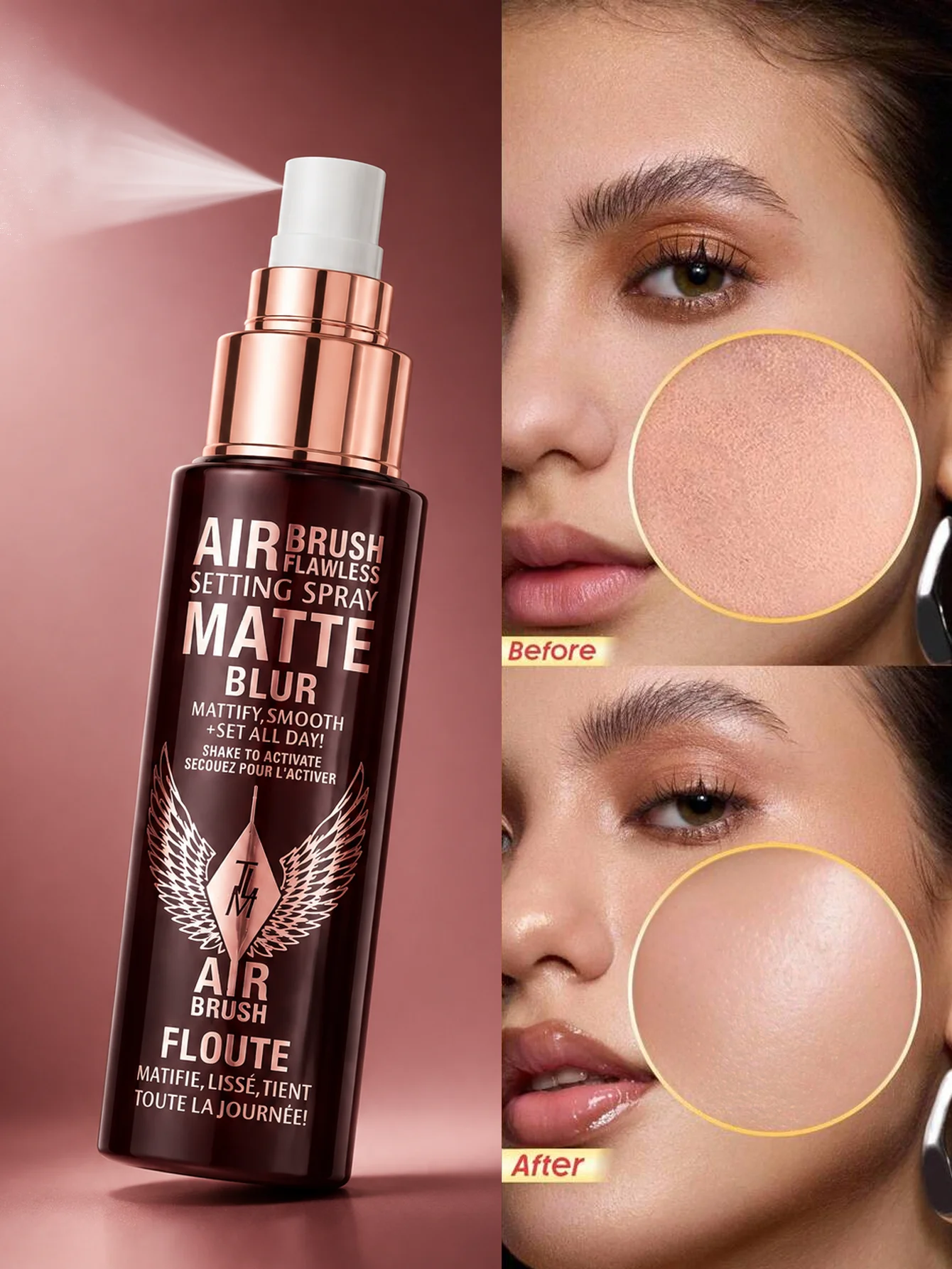 Matte Blur Airbrush Flawless Setting Spray 100ml Long Lasting Oil Control Makeup Fixing Spray For Flawless Finish