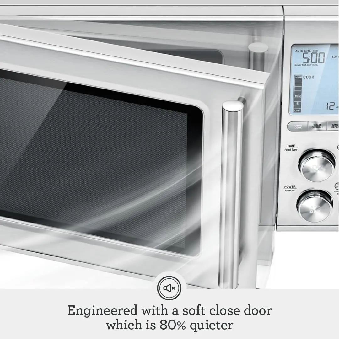 Smooth Wave countertop Microwave Oven, Brushed Stainless Steel,Reheat Favorites Like Pizza Slices With Ease