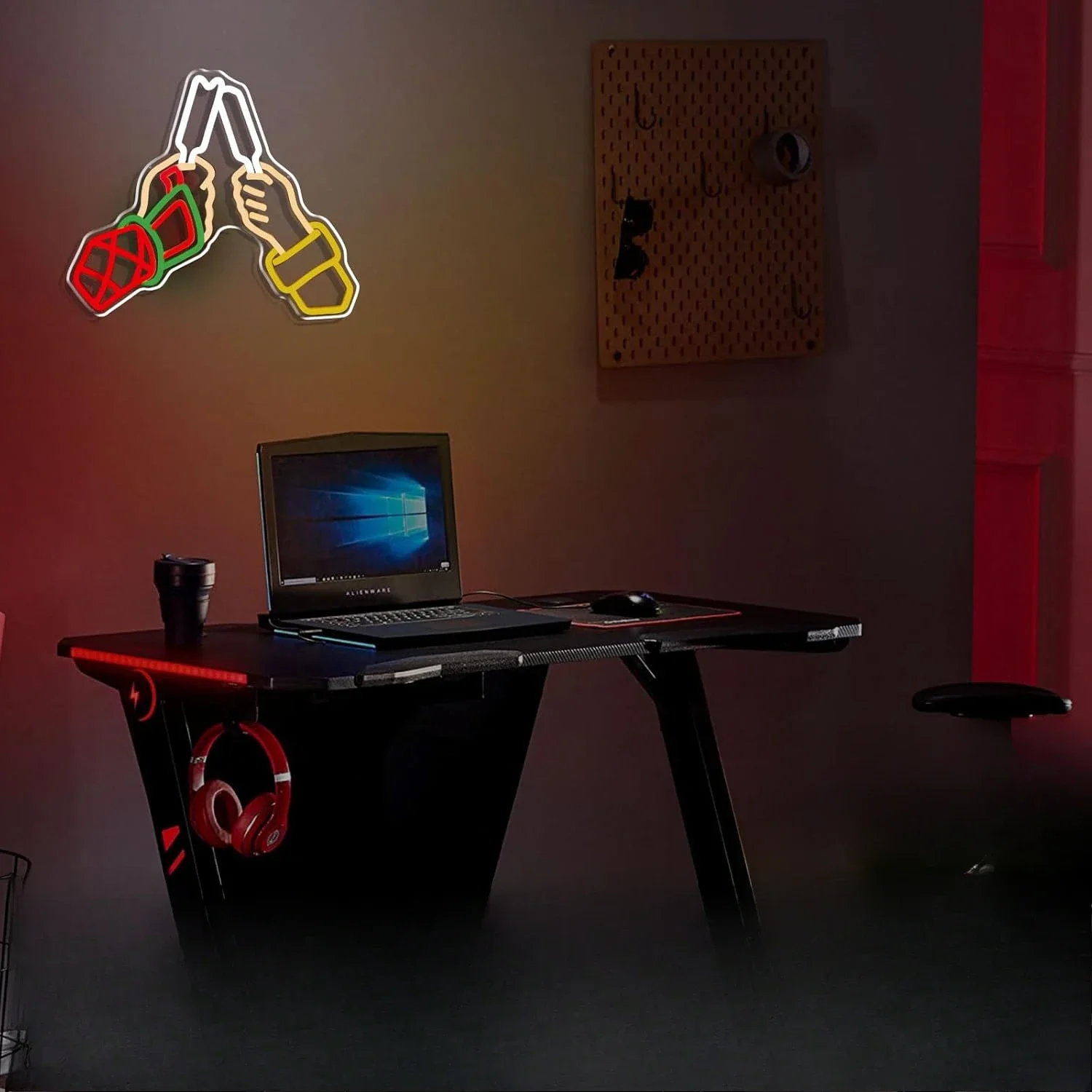 يهتف LED النيون تسجيل عكس الضوء USB ضوء النيون لغرفة الألعاب غرفة نوم بار نادي حفلة رجل كهف عيد ميلاد جدار ديكور هدايا لصديق