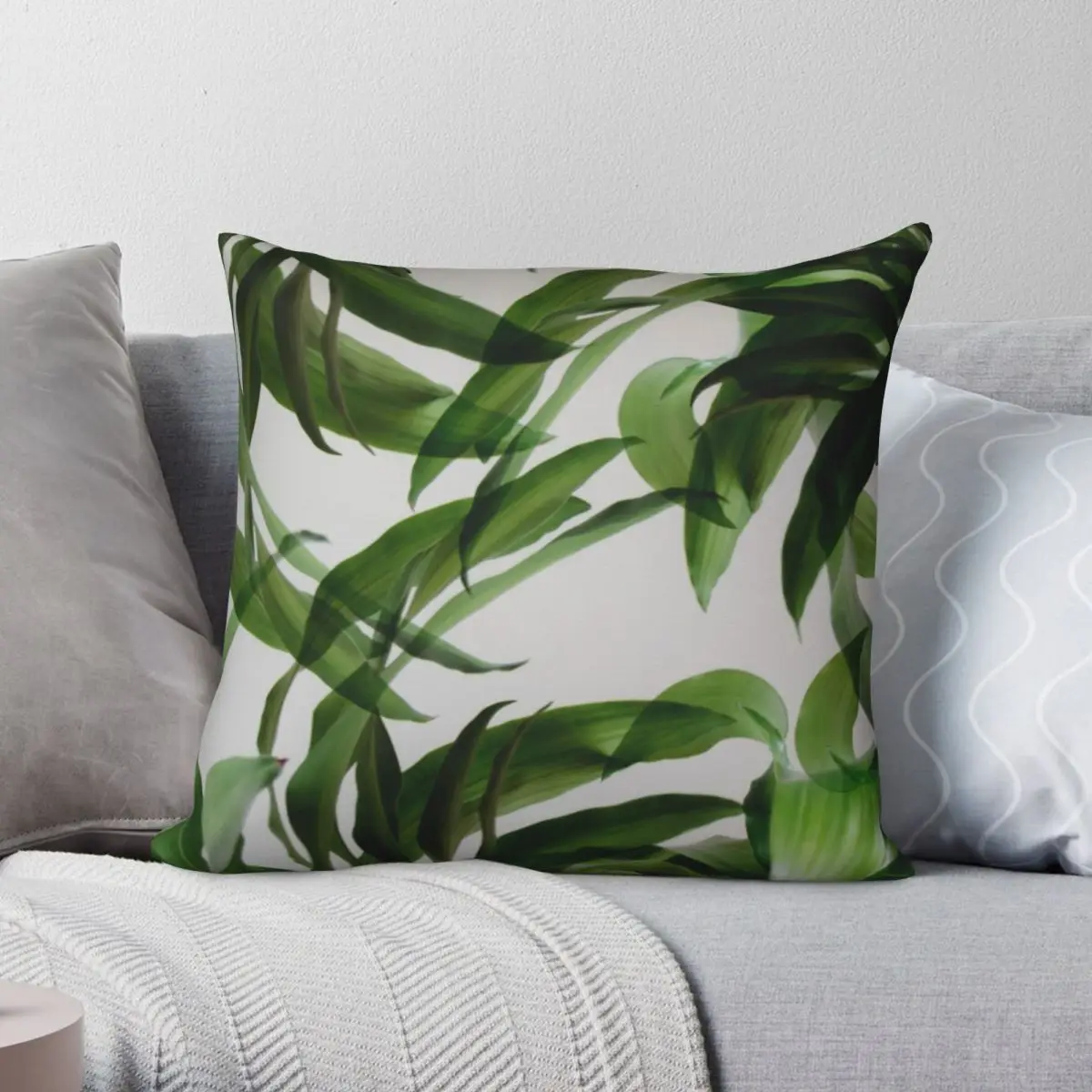 

Tropical Leaves Pillowcase Polyester Linen Velvet Printed Zip Decorative Throw Pillow Case Home Cushion Cover 18"