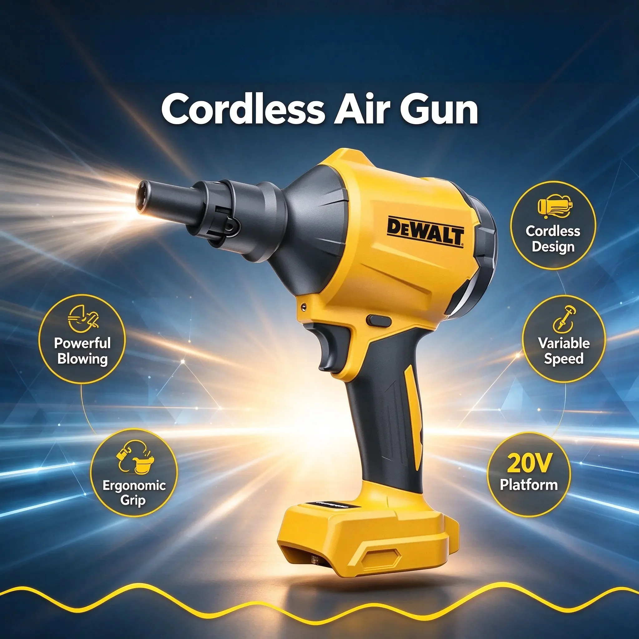 DEWALT Brushless Motor Cordless Dust Removal Gun, 2-in-1 Multifunction Air Inflator