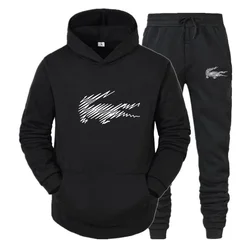 2 Pieces Sets Tracksuit Hooded Sweatshirt +Drawstring Pants Male Sport Hoodies Running Sportswear Men Women Brand Autumn Winter