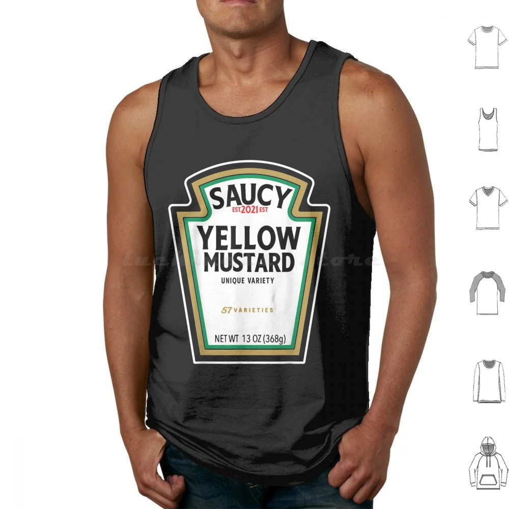 Yellow Mustard Halloween Costume Matching Group Condiments Tank Tops Print Cotton Yellow Mustard DIY Halloween Costume