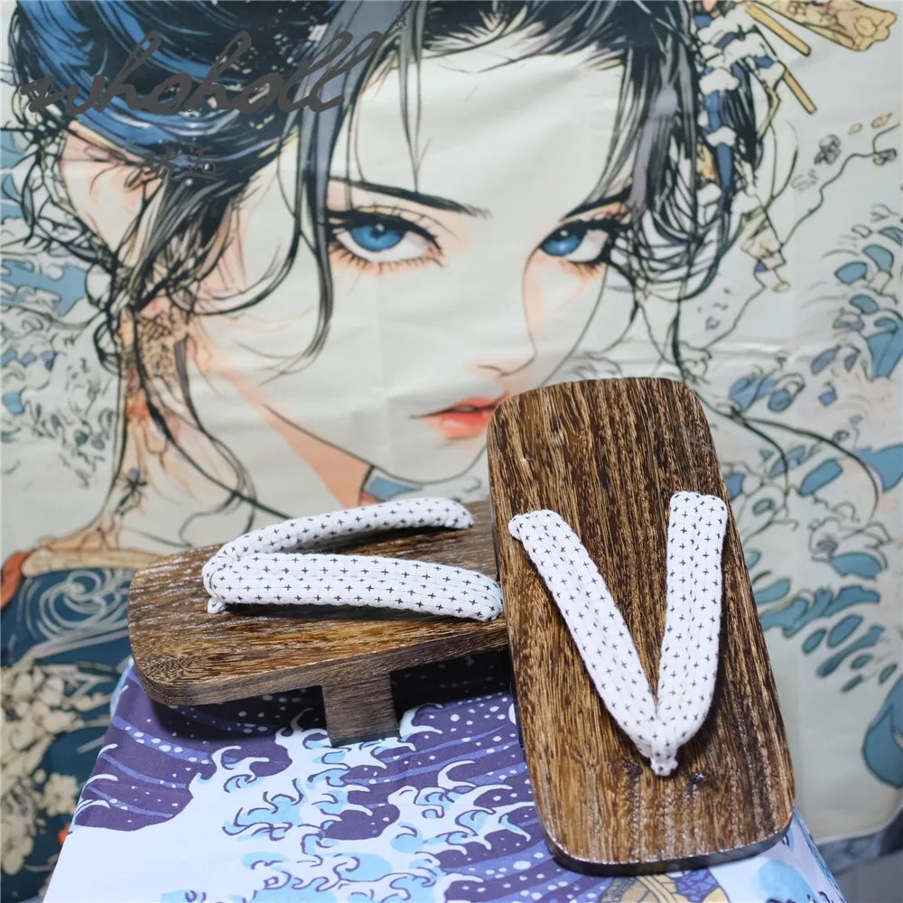 

2025 Unisex Japanese Wooden Geta Sandals Summer Man Women Slippers Two-teeth Thick Platform Cosplay Shoes Flip Flops Clogs