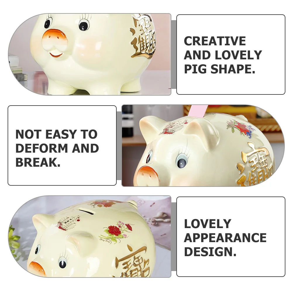 

Stylish Ceramic Piggy Bank for Home Use Cute Coin Jar Ornament Ideal Gift for Children and Friends Ceramic Piggy Bank