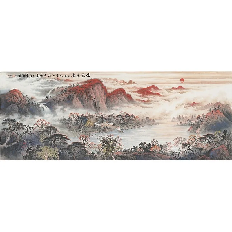 

Atmosphere, landscape, Chinese painting, characters Ziqi Donglai, decoration, hanging
