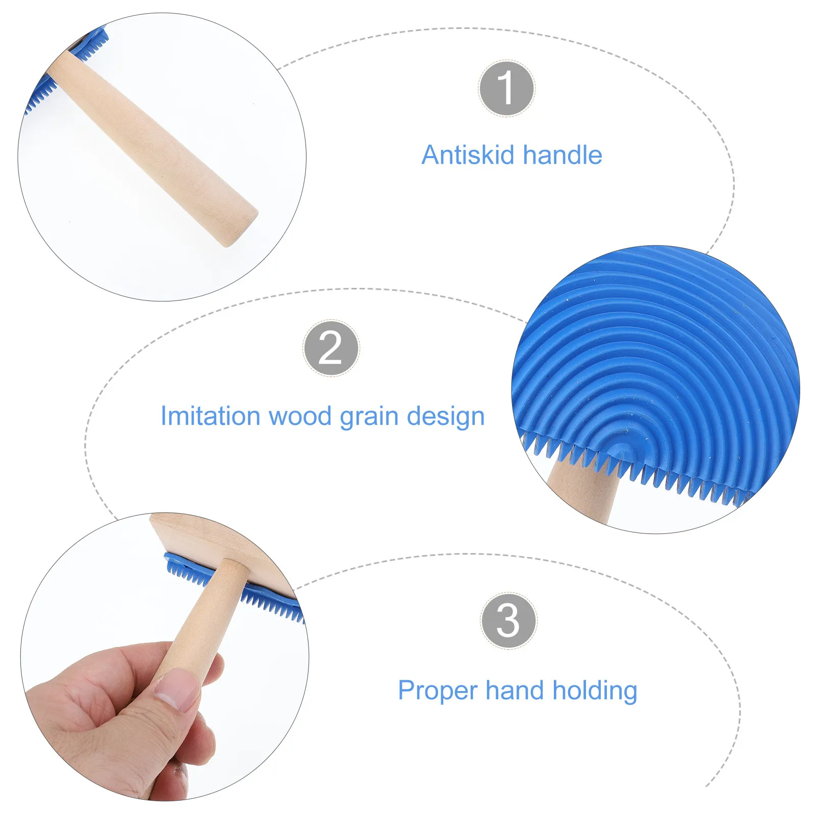 Premium Rubber Wood Graining Painting Tool for Walls DIY Wall Decoration Natural Wood Grain Texture Effect Easy Clean Reusable - view 2