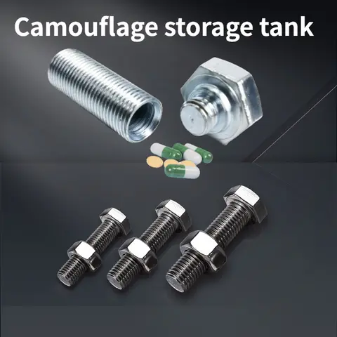 Metal Screw Bolt Storage Cash Money Hide Stash Safe Diversion Container Box Hidden Secret Compartment for Cash Pill