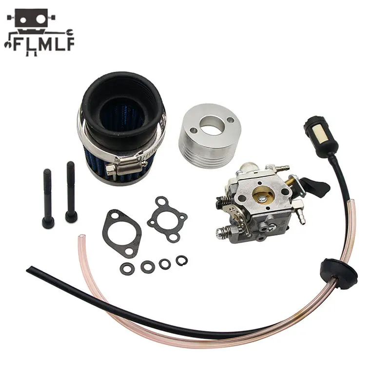 Rc Car Air Filter + Carburetor + Fuel Pipe of 23CC~58CC Engine for 1/5 Hpi Rofun Km Rovan LT Baja FG ZENOAH CY RCMK GoPed Redcat