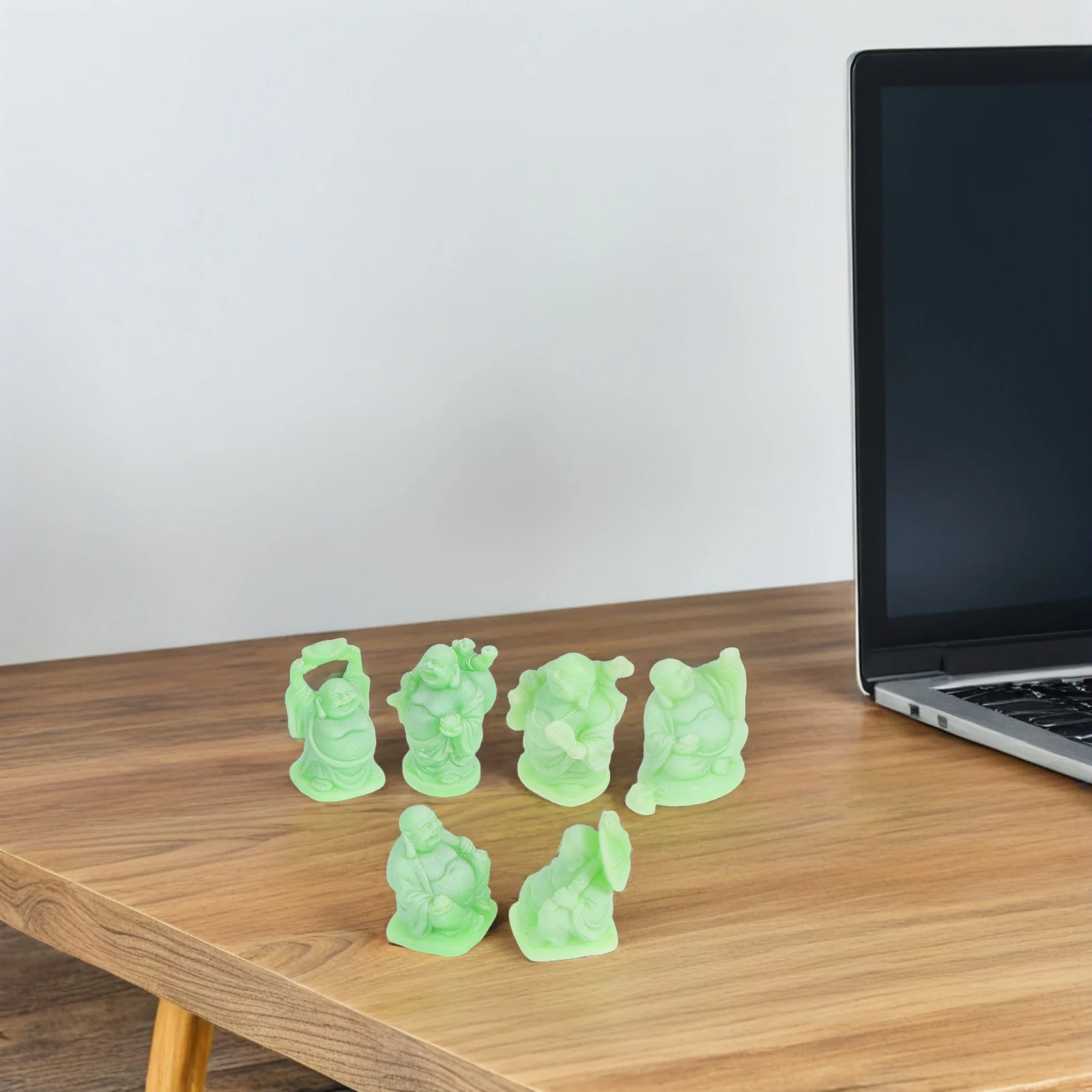 

6 Pcs Decors Gold Buddha Statues Desk Decoration Feng Shui Figurine Gods Figure for Home