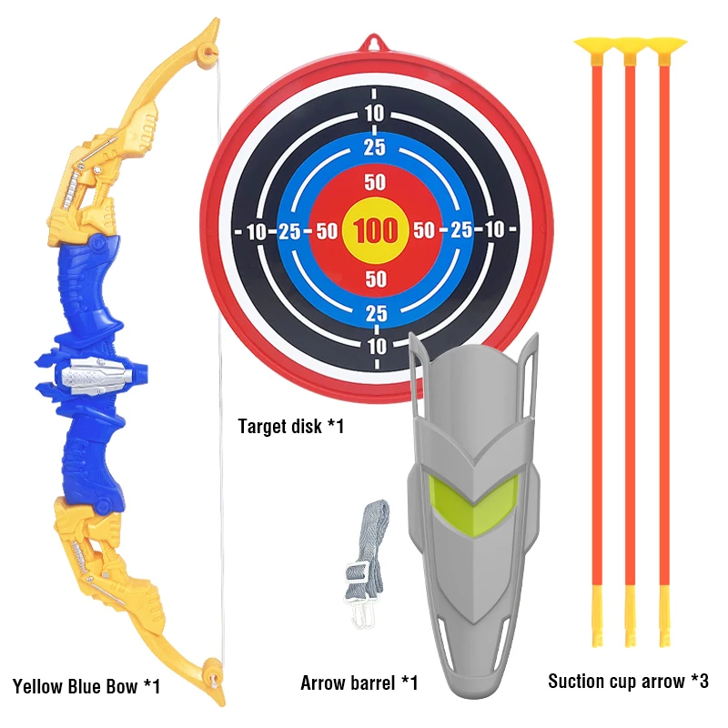 Crianças conjunto de brinquedos de tiro com arco e otário setas alvo kit mão-olho coordenação treinamento indoor esportes ao ar livre conjunto presente para crianças