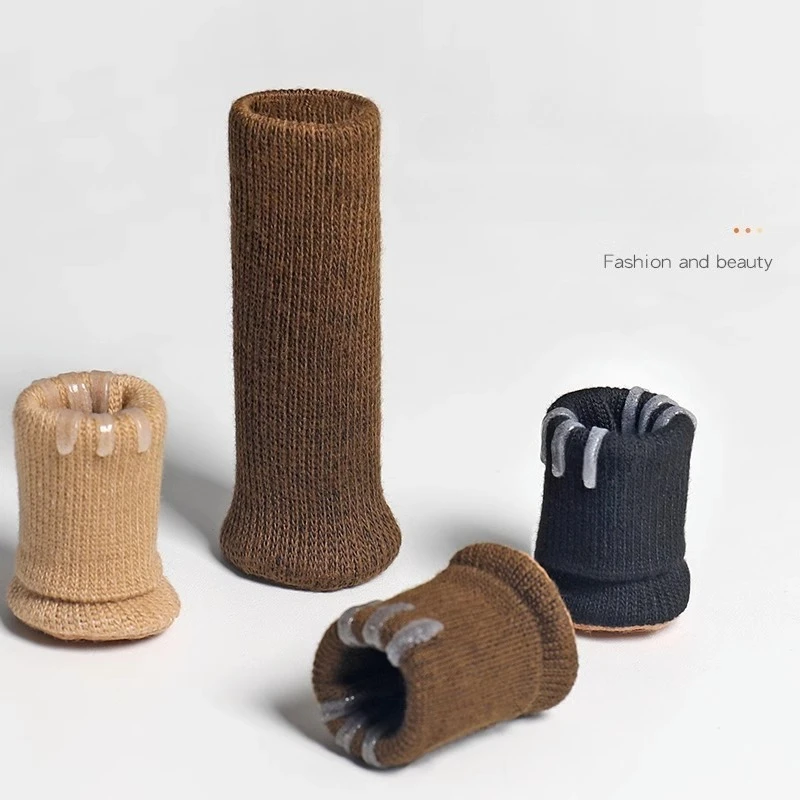 4/20Pcs Furniture Leg Socks Non Slip No Scratch Noise Furniture Socks High Elastic Knitted Chair Leg Protectors for Floor