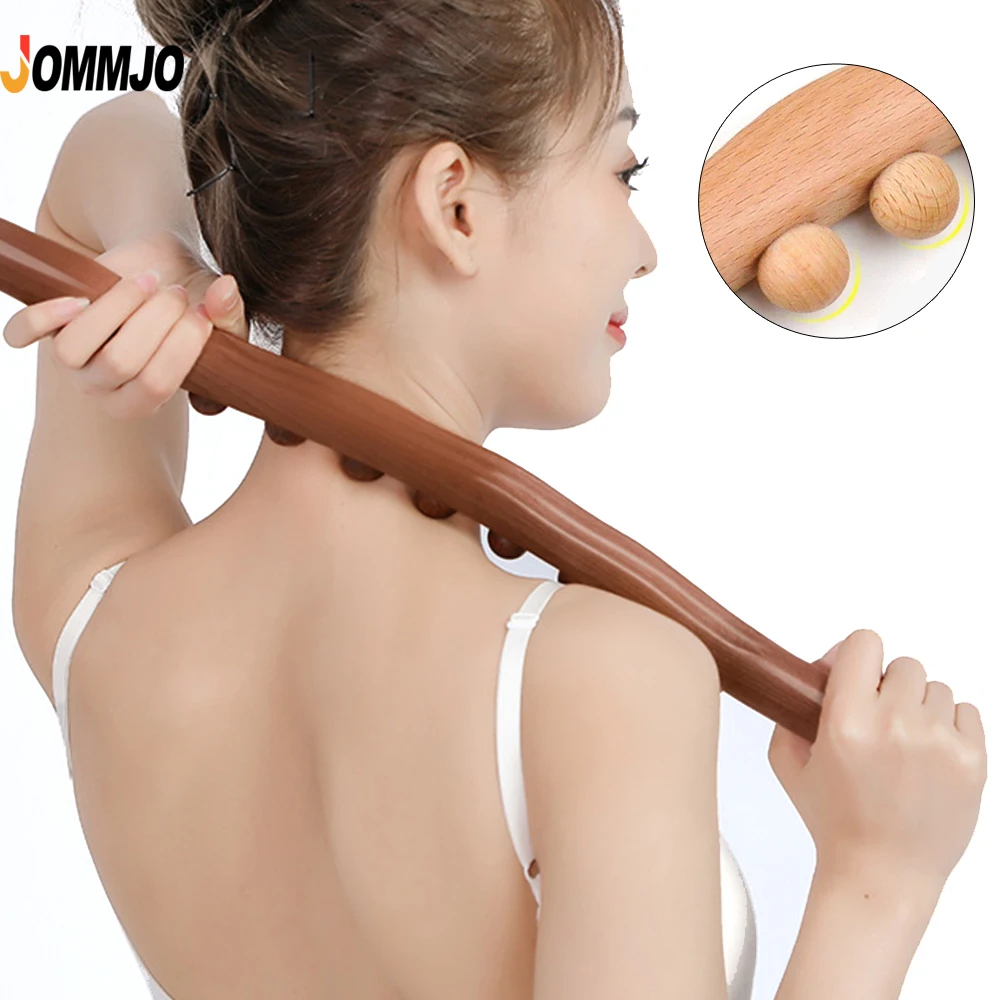 1Pcs Wooden Scraping Stick, Muscle Relaxation Massage Tool for Back Massage & Lymphatic drainage Soft Tissue Guasha Massage