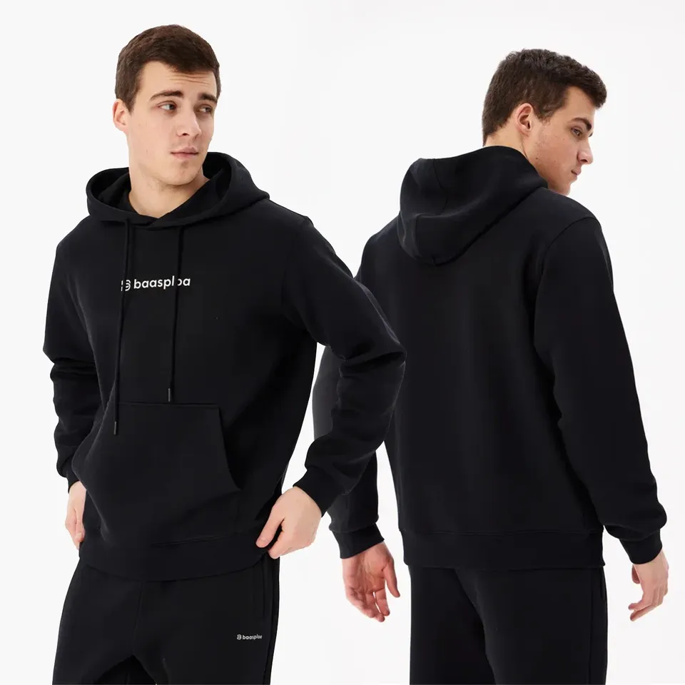  2024 Baasploa Men Sport Hoodies Breathable Casual Sweaters for Man Training Fitness Hoodie Comfort Solid Sportswear Pocket Tops 