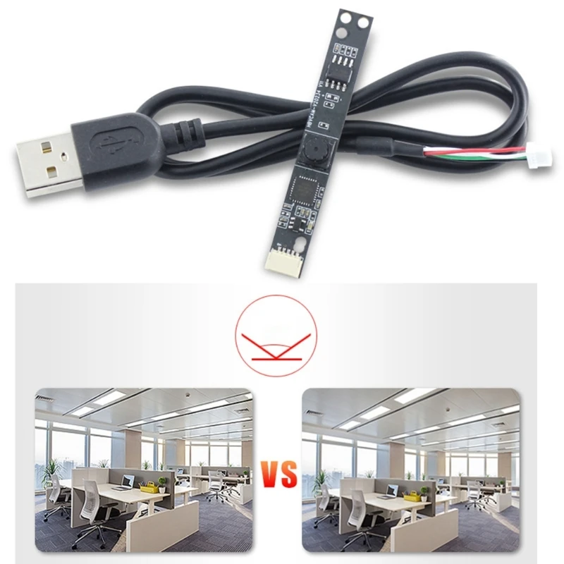 Módulo câmera usb com visão 66 graus, placa webcam com reconhecimento 0,3