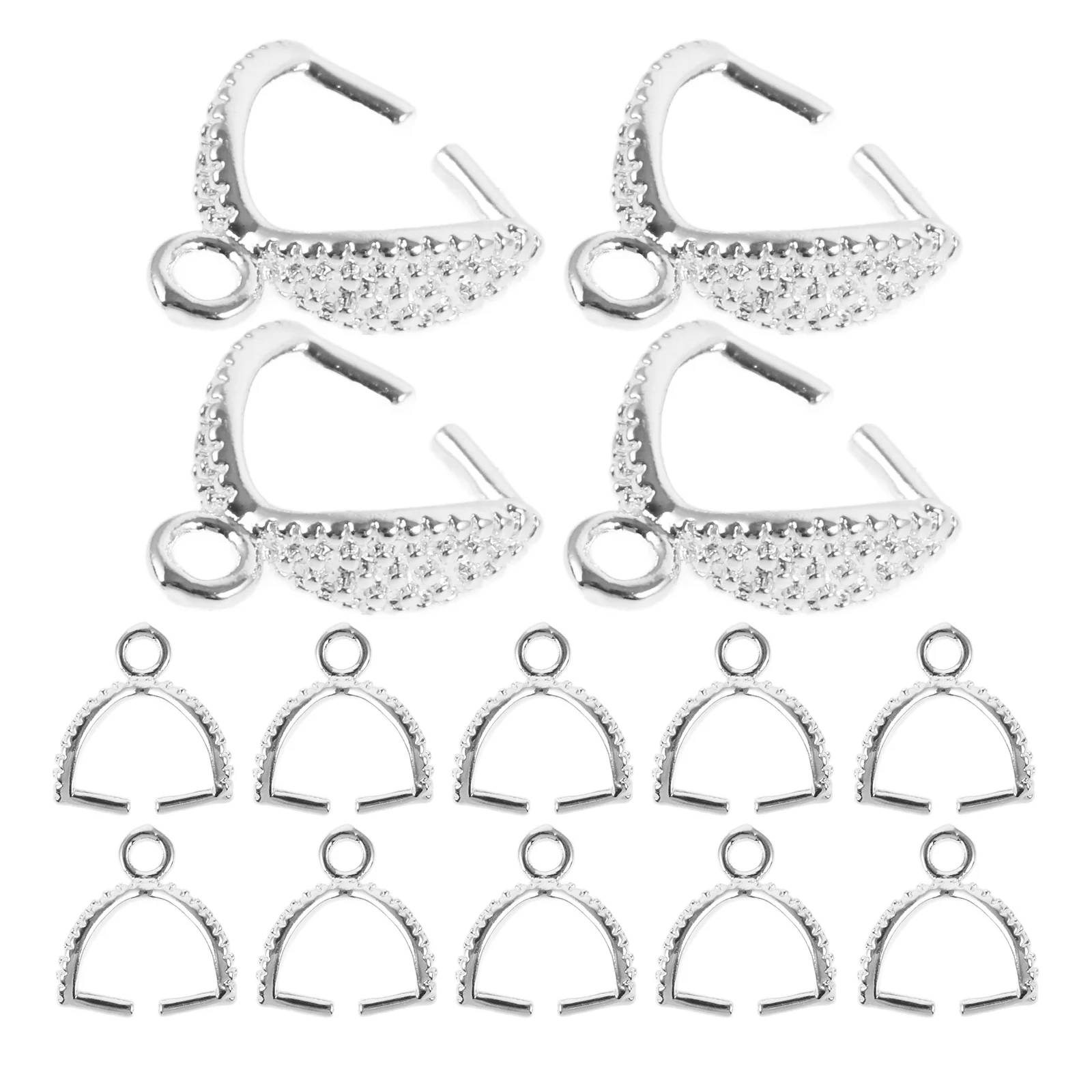 

20pcs Melon Seed Buckle Clasps Pinch Pendants Connector DIY Jewelry Making Copper Necklace Charms Silver Color Lightweight