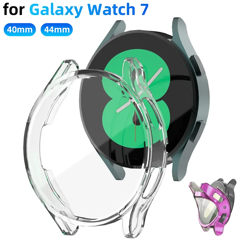 Capa para samsung galaxy watch 7 40mm 44mm protetor de tela tpu cobertura completa capa protetora para galaxy watch 7 40 44 acessório