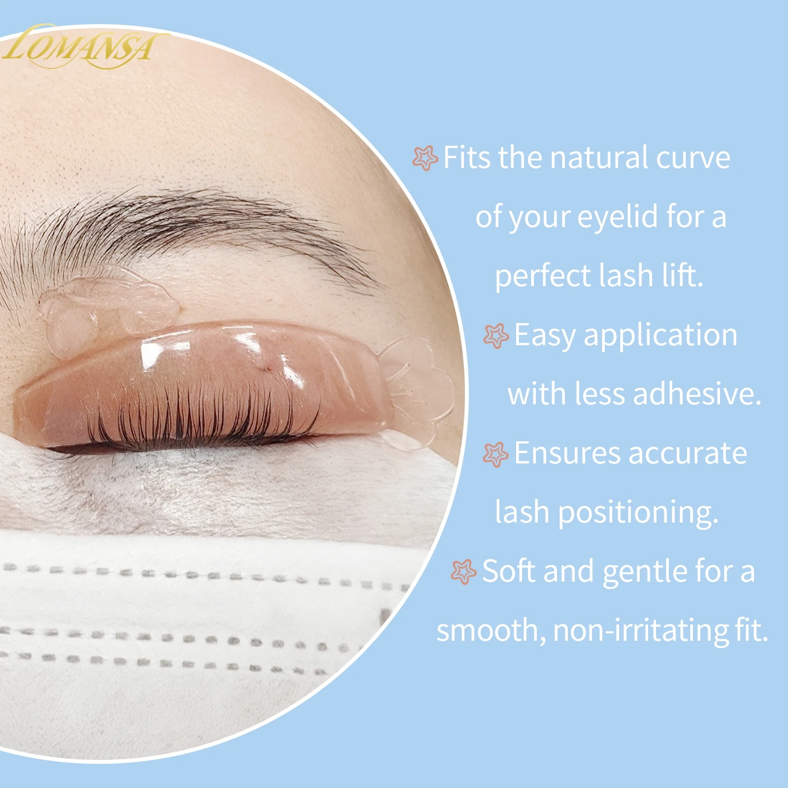 Lomansa 6 paia di cuscinetti per permanente ciglia in silicone Forniture per estensioni ciglia Accessori per il trucco Strumenti per il sollevamento delle ciglia per l'estensione delle ciglia