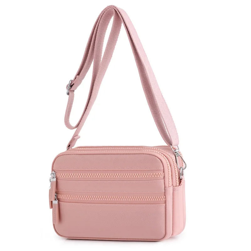 Bolsa de Ombro de Nylon Impermeável para Mulheres, Bolsa com Zíper Multi Camada Bolsas de Luxo Crossbody Messenger Bags