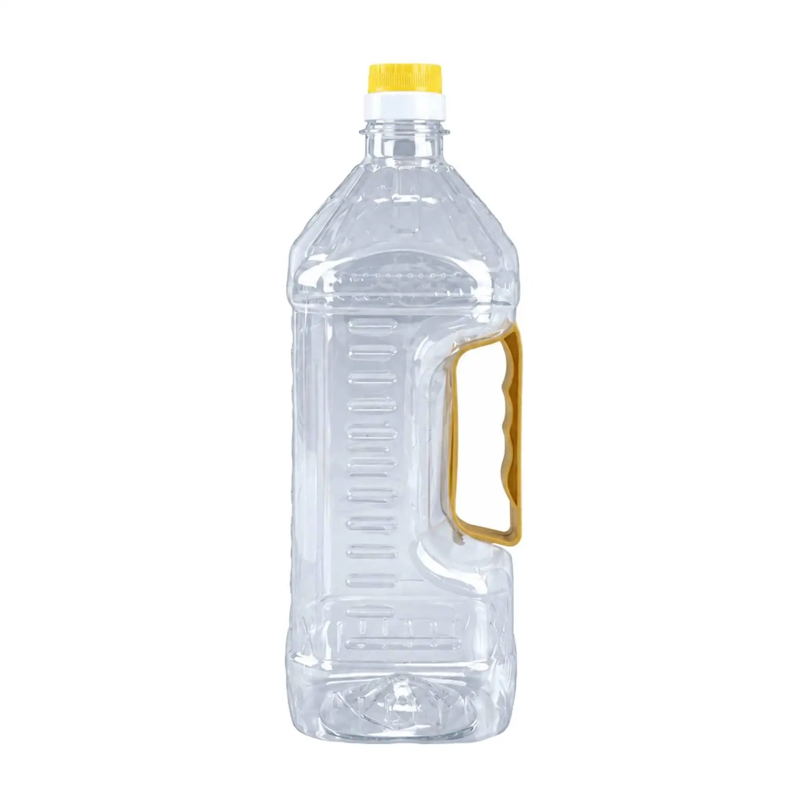 Square Polyethylene Bottle with Handle Refillable Container Transparent