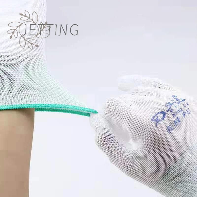 1pair Anti Static Antistatic Gloves ESD Electronic Working Gloves Finger Protection Pu Coated Palm Coated Finger PC Antiskid