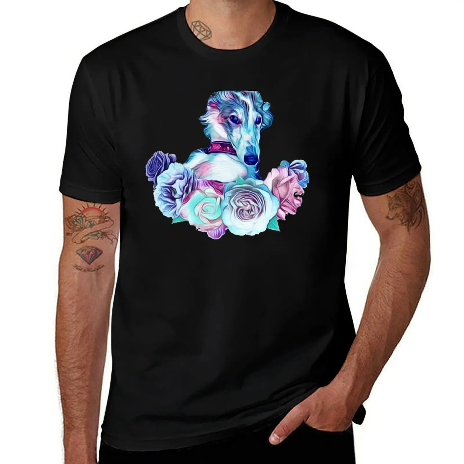 Pastel Silken Windhound Puppy T-Shirt Work Outdoor for Men T-Shirt