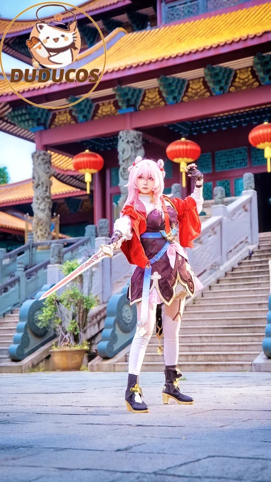 7 مارس تأثيري حلي لعبة هونكاي: ستار السكك الحديدية DUDU-SR 7 مارس XianZhou جديد الجلد SP شعر مستعار تأثيري المرأة زي