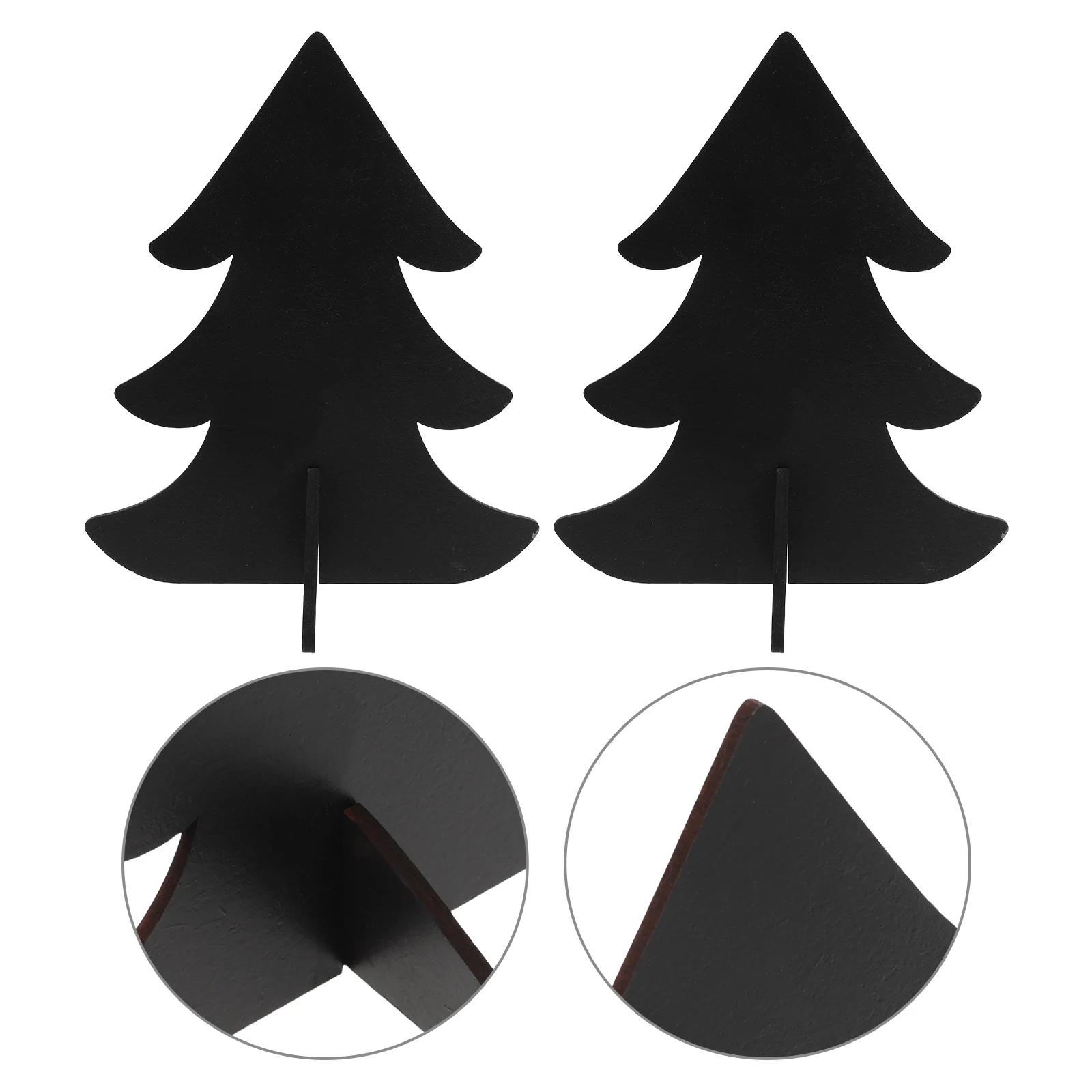 12Pcs Mini Wood Chalkboard Signs Christmas Tree Double Sided Writable Boards Rustic Holiday Party Food Labels Wedding Table