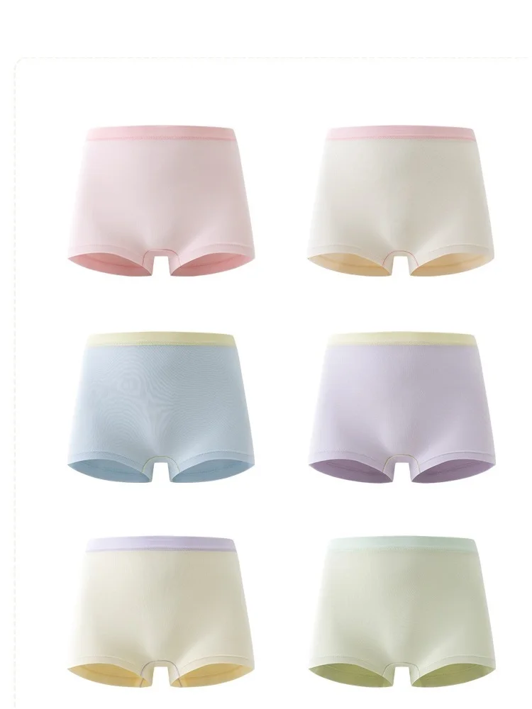 new high quality girls boxer shorts panties kids solid viscose children underwear 2-9year 3pcs/lot students pants briefs
