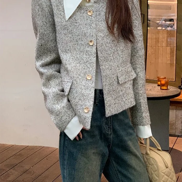 트위드 재킷 고품질 여성용 가을 방수 방풍 포켓 다용도 기능성 일상 출퇴근 레크리에이션 낚시 하이킹