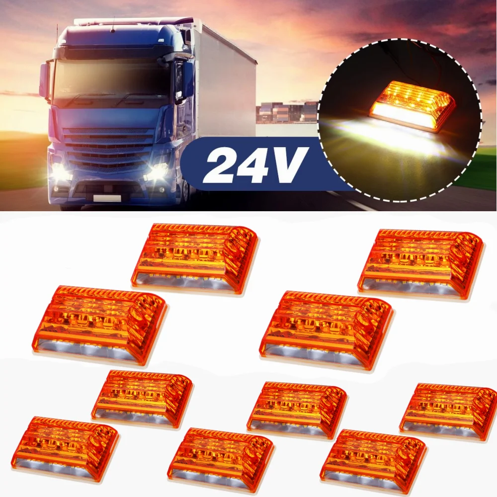 LED Side Marker External Warning Tail Light, Lâmpada de Apuramento, impermeável, caminhão, reboque, ônibus, caravana, campista, 24V, 4 pcs, 8 pcs,