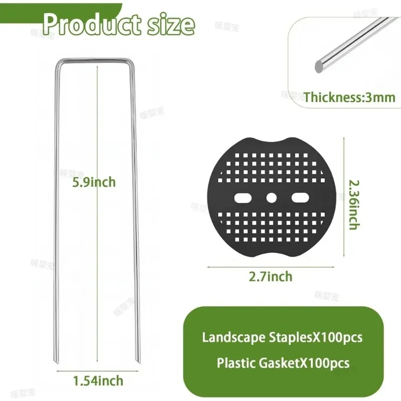 Rustproof U Shaped Steel Garden Staples Firm Ground Pegs For Lawn Turf Weed Cloth Irrigation Tube Outdoor Landscape Fix Spikes