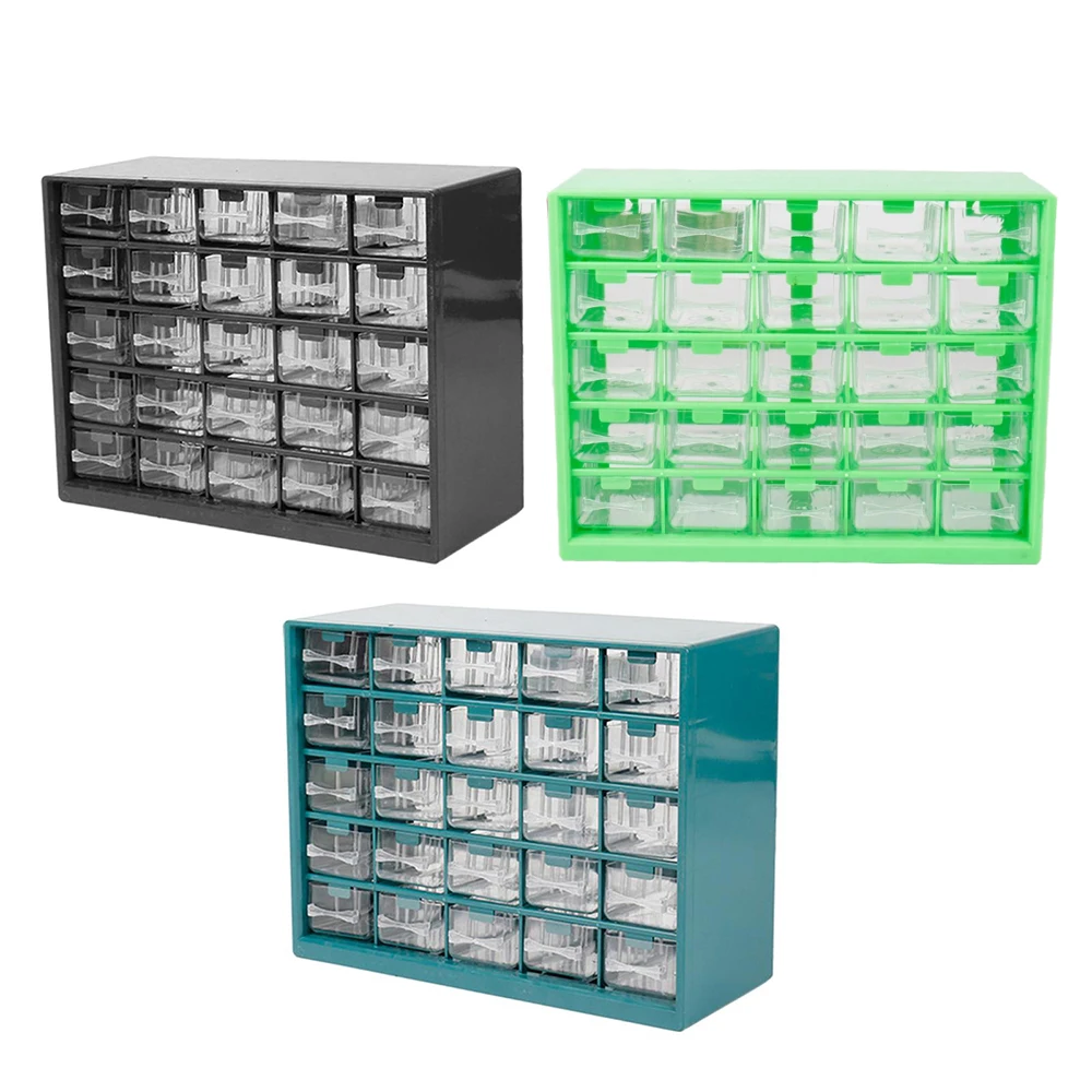 25 Multi-grid Drawer Storage Parts Wall-mounted Combination Component Toolbox Building Block Screw Tool Box Simple Plastic Cases