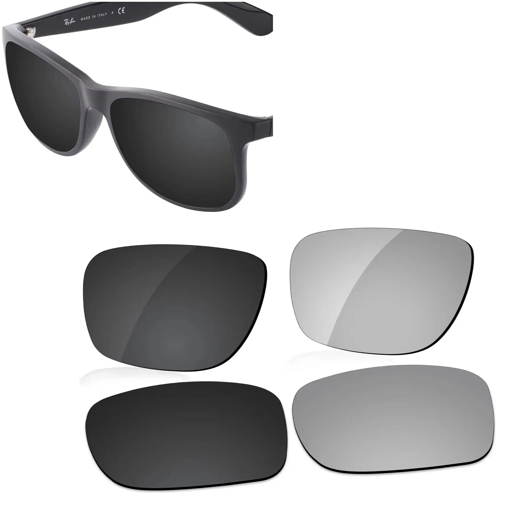 SunglassDoctor Polarized Replacement Lenses for Ray-Ban Andy RB4202 55mm RB4202-55 Sunglasses - Multiple Options