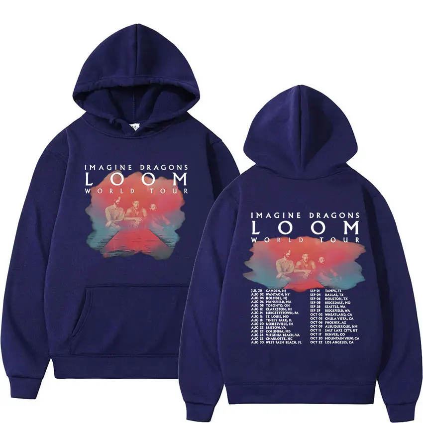 Imagine Dragons Loom Tour 2024 Album felpa con cappuccio da uomo Hip Hop Fashion Pullover felpa Unisex Casual oversize con cappuccio Streetwear