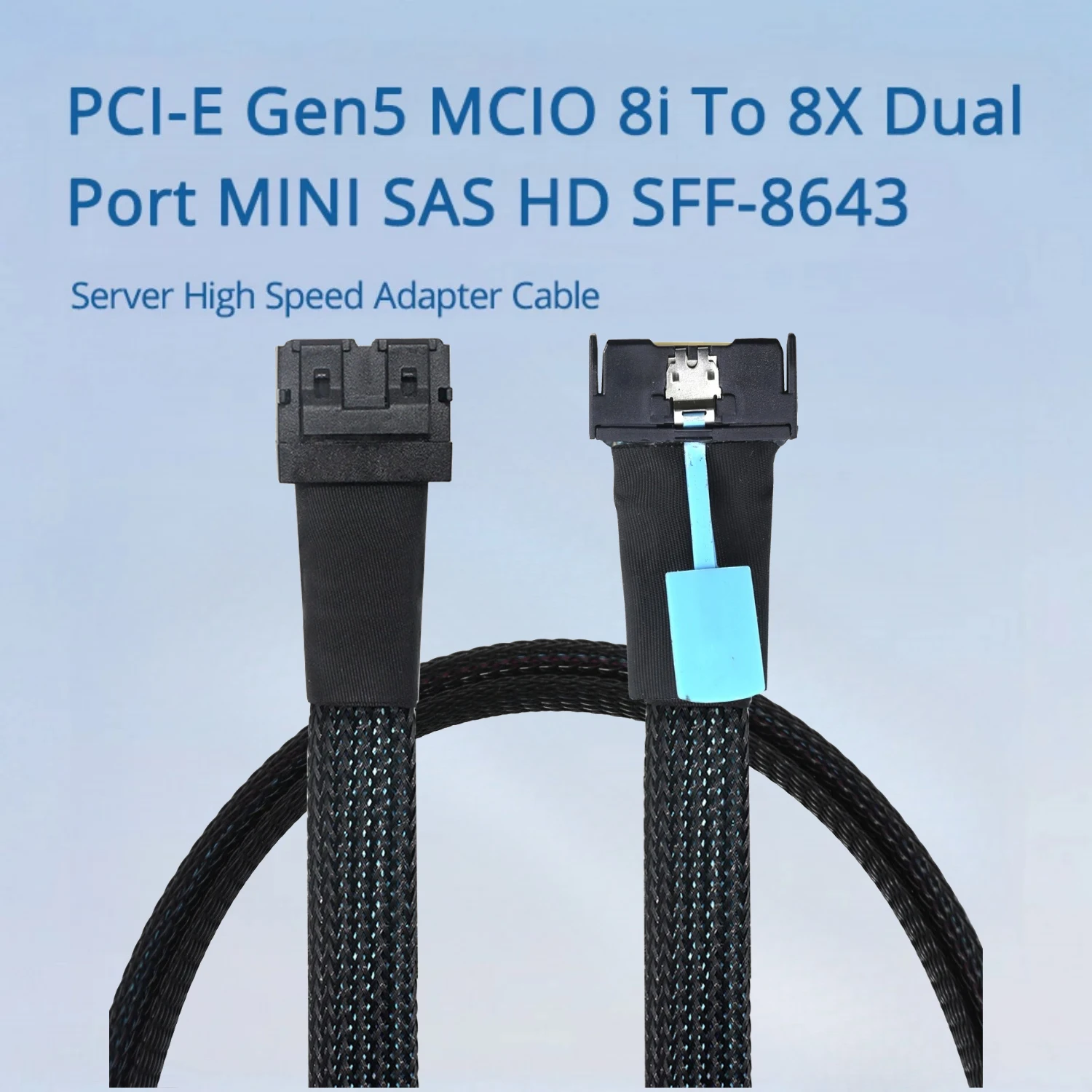

PCI-E Gen5 MCIO 8i To 8X Dual 2x Ports MINI SAS HD SFF-8643 Серверный высокоскоростной кабель-адаптер PCI Express 5.0 Аксессуары 0,5 м 1 м