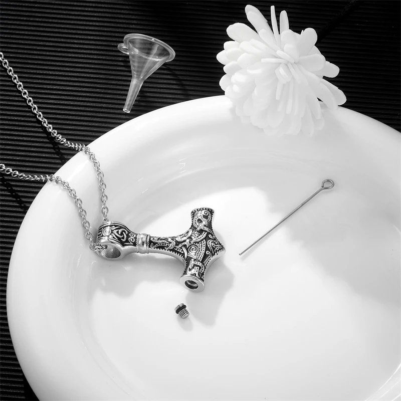 Kreuz-Halskette für Asche, Edelstahl, Kreuz-Urnen-Anhänger, Aschehalter, Gedenkschmuck – Detail 2