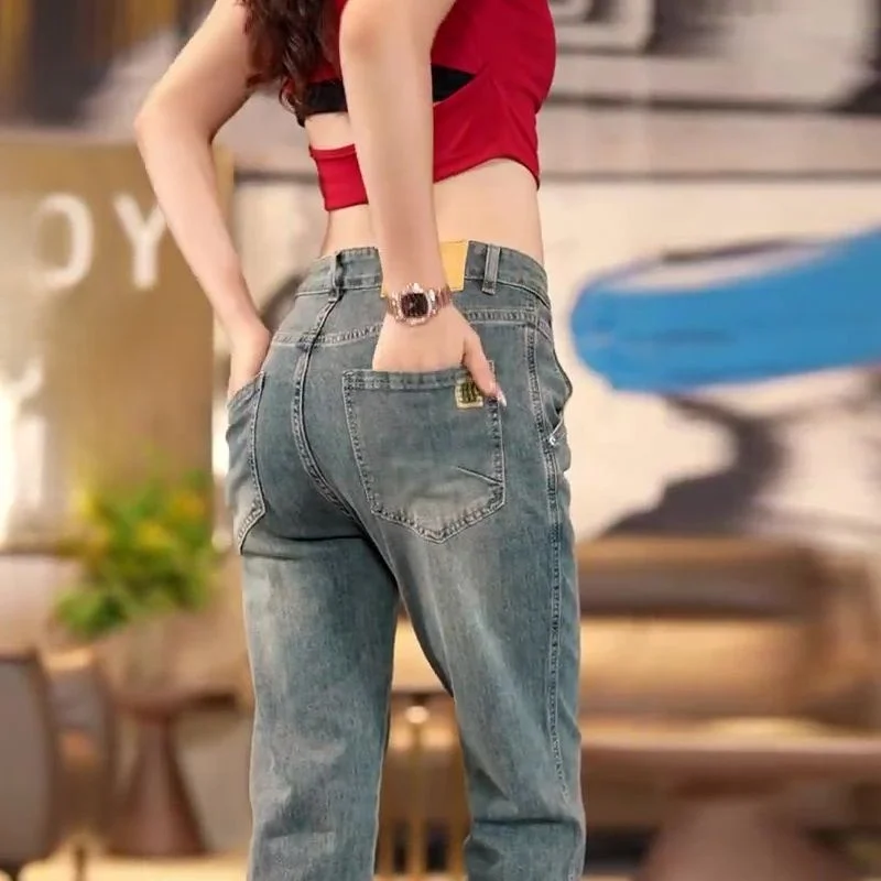 

Мужские джинсы в американском ретро-стиле, весна-осень, свободные, прямые, в стиле «гарлен», длиной до щиколотки, повседневные, длинные брюки, модная городская одежда, хлопок