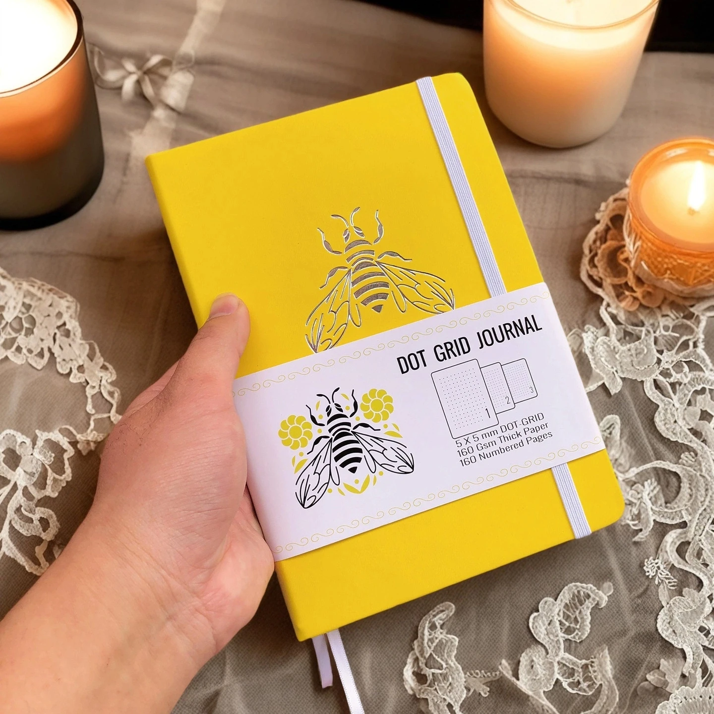 BUKE Dot Grid A5-Notizbuch – 160 Seiten, PU-Ledereinband, nummeriertes Layout, Bujo-Schreibtagebuch – Detail 4