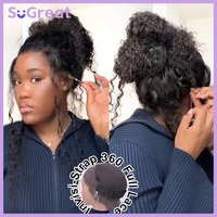 SoGreat 360 Hd Full Lace Wig Human Hair Glueless Wig Pre Cut Lace 200 Density Deep Curly 360 Lace Front Wig Preplucked For Women