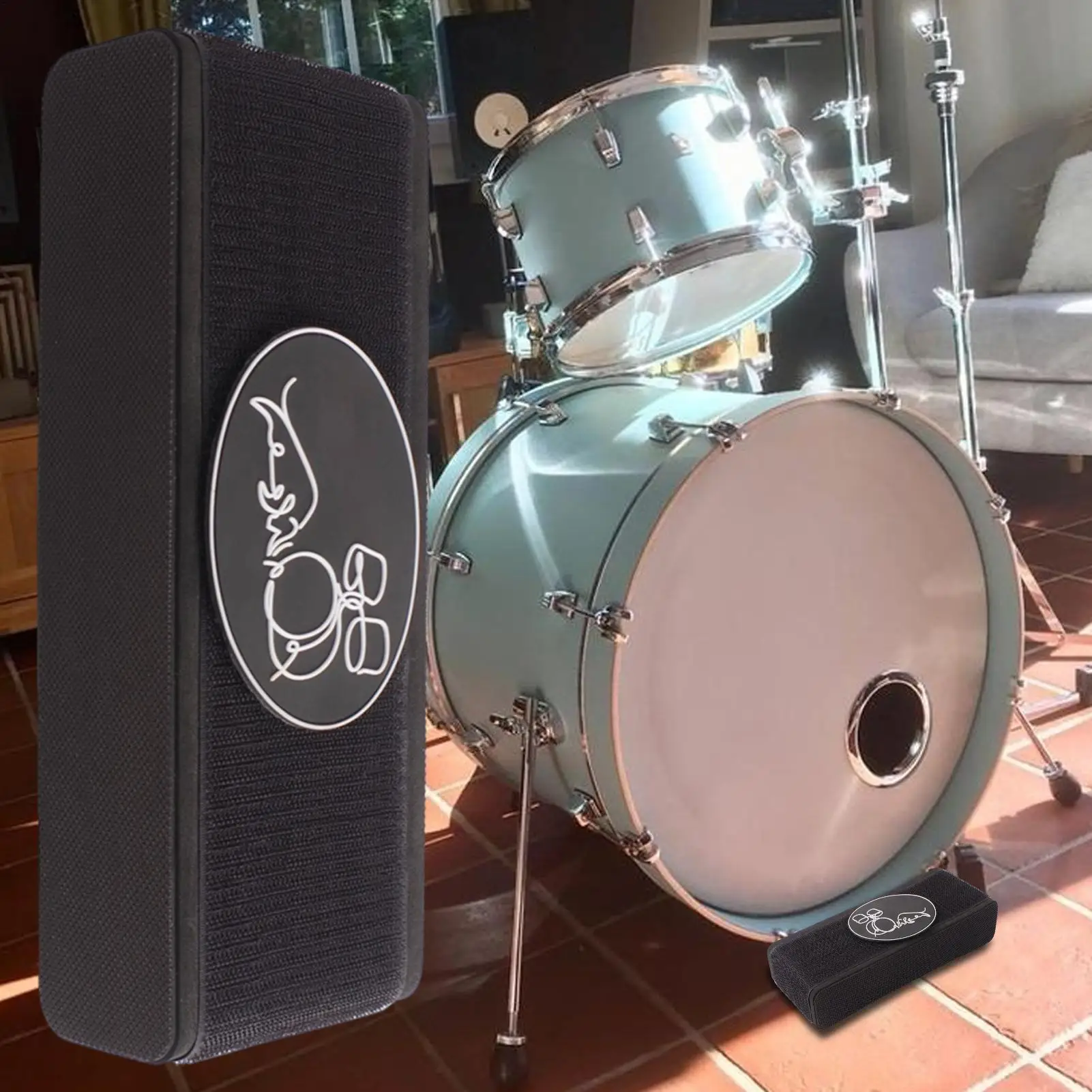 ركلة كتلة للطبول طبل الطابق حامي الحد من الضوضاء المضادة للانزلاق حصيرة لممارسة غرفة الفرقة بروفة أداء حي الموسيقى